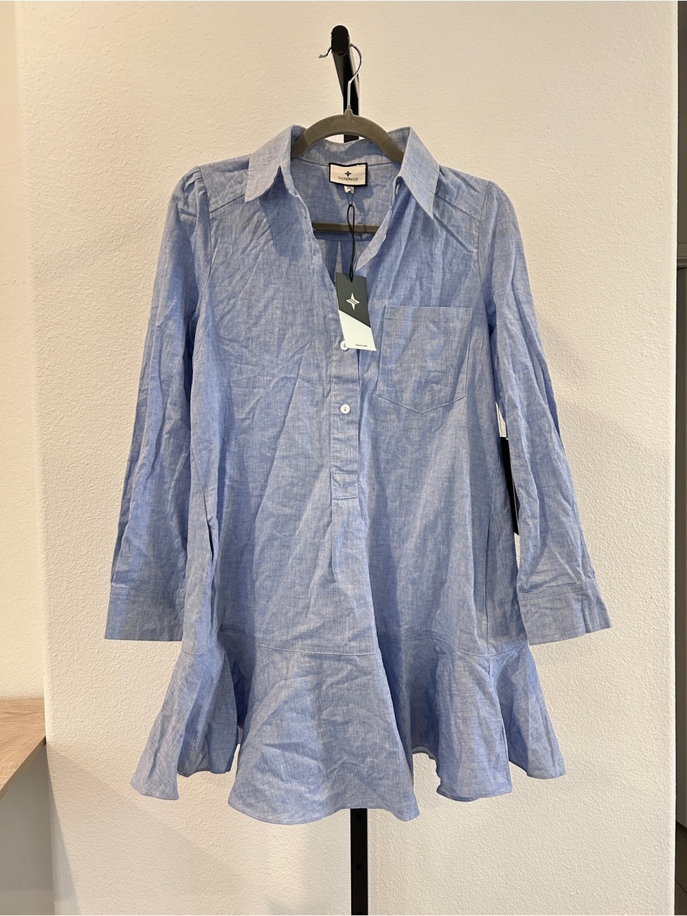 NWT Tuckernuck Chambray Callahan Shirt Dress with pockets, Size XS, $128 Retail